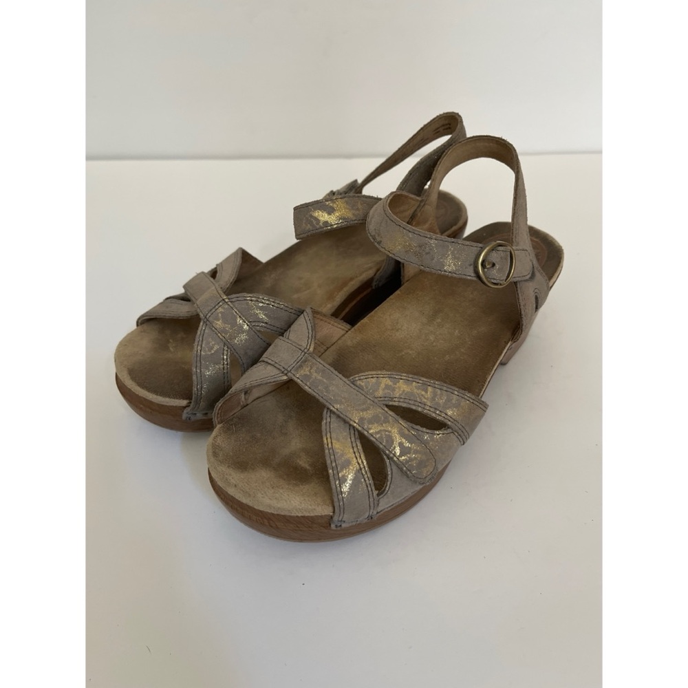 Dansko Metallic Leather Platform Sandals Women’s Size 37